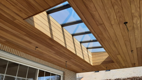 Moderne Terrasoverkapping Aluminium Afrormosia