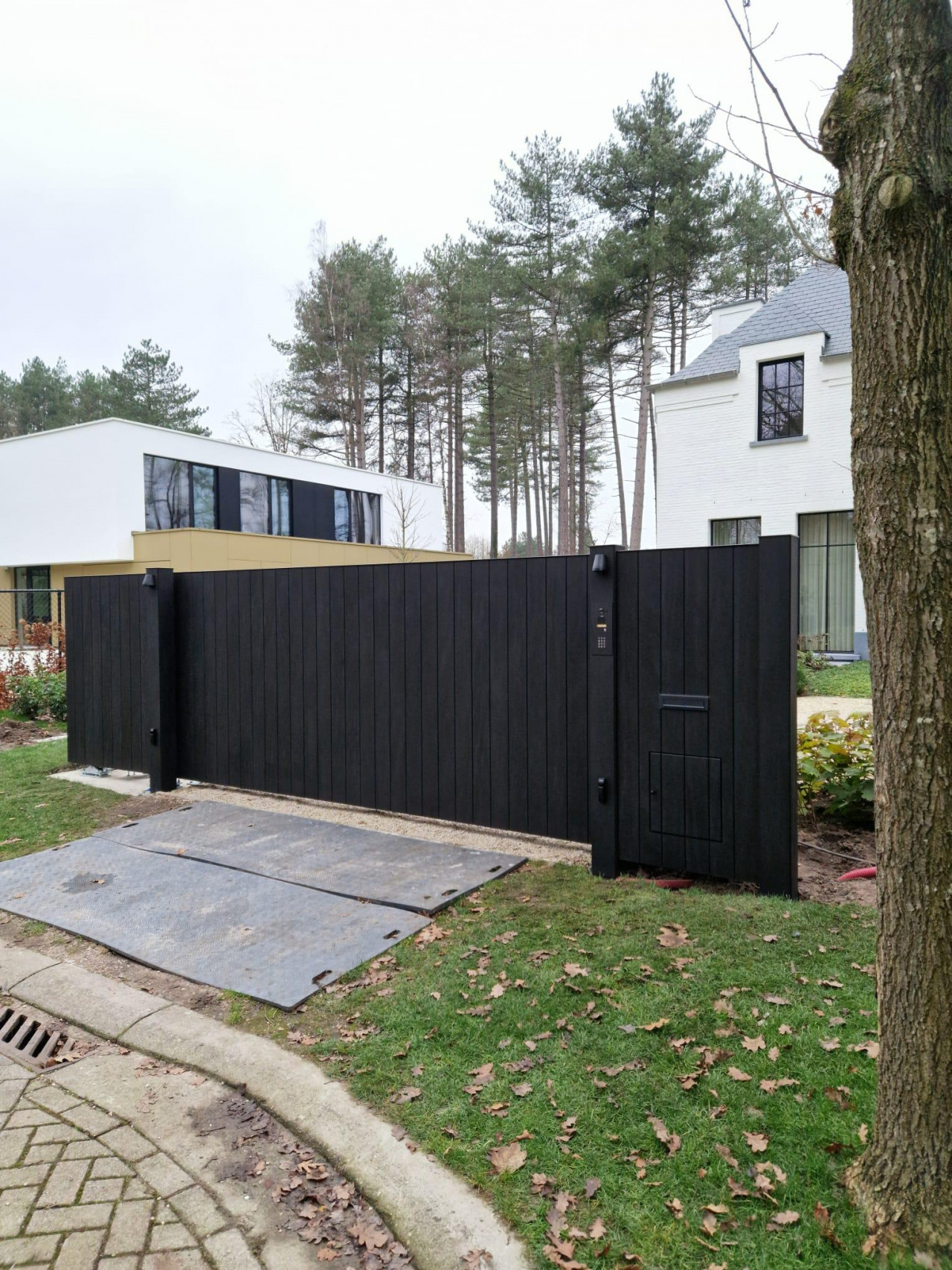 Zelfdragende Schuifpoort Zwart Hout