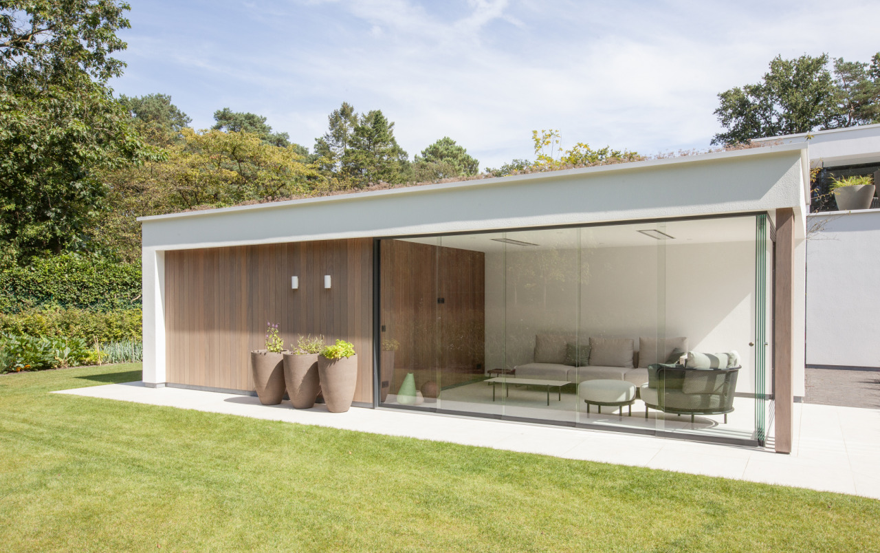 Modern Poolhouse Crepi Hout Keerbergen 4