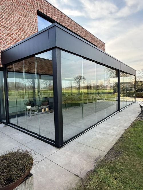 Moderne Terrasoverkapping Met Aluminiun En Glas 6