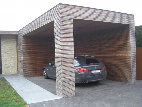 Houten Carport Dunne Latjes Afrormosia