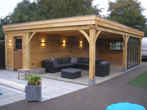 Eiken Bijgebouw Met Platdak